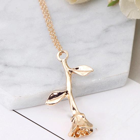 Necklace Unique Rose Flower Design Women Chain Necklace