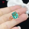 New Fashion Temperament Rectangle Shape Green Ring For Women Charm Wedding Engagement Fine Delicate Jewelry New Trendy