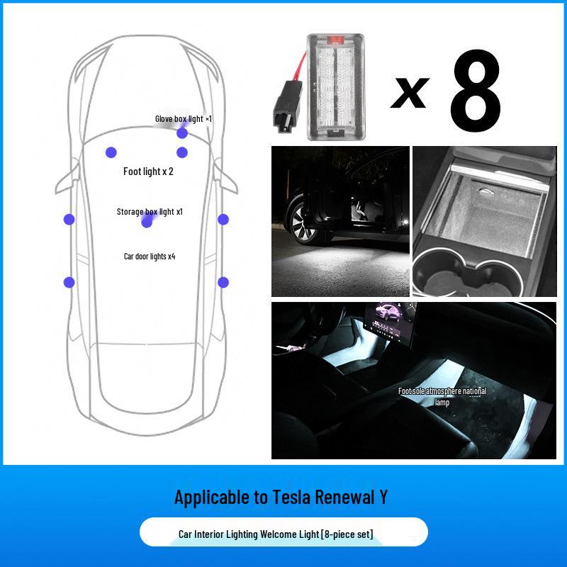 Комплект декоративной светодиодной подсветки салона для Tesla Model 3/Y/S/X