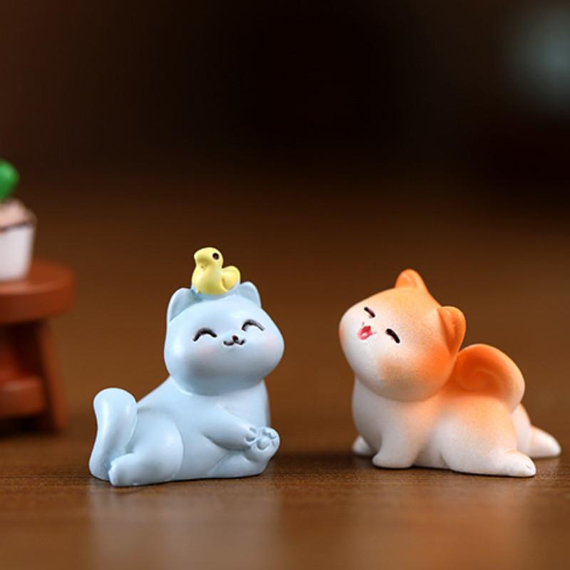 Cute Cartoon Resin Cat Ornaments For Daily Life Scenes And Miniature Decor