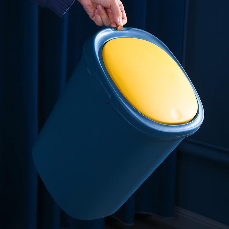 Нажимные мусорные баки для дома, с пулевидной крышкой, для кухни, ванной, бумажная корзина с крышкой для гостиной, креативная трубка для мусора для унитаза