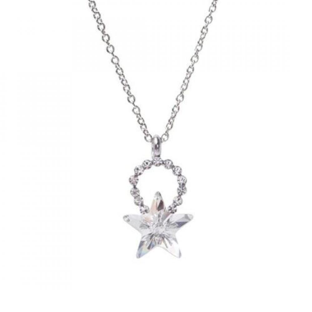 New Arrivals Open Run Women Silver Crystal Necklace