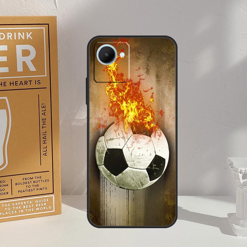 Чехол Fire Football Soccer Ball Для Realme 14 11 10 12 13 Pro Plus GT 7 5 Pro GT 6 6T C67 C61 C53 C51 C21Y C25S C75 C55