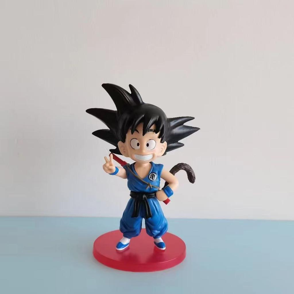 Аниме Dragon Ball Детство Синее Пальто Гоку Коллекционная Модель Украшение для Торта Статуэтка в Машину Детская Игрушка Кукла Рождественский Подарок