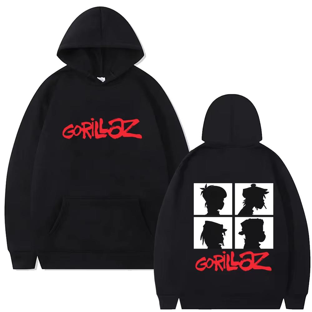 Худи с графикой альбома рок-группы Gorillaz для мужчин и женщин, мужской ретро-готический спортивный костюм с капюшоном в стиле панк, оверсайз