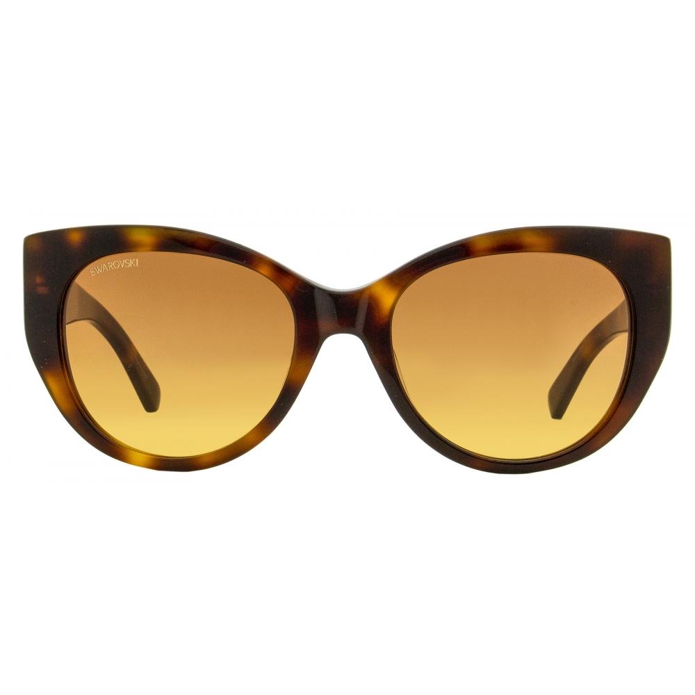 SwarovSki Women S Cat Eye SunglaSSeS Sk0372 52f Havana 53mm 52f