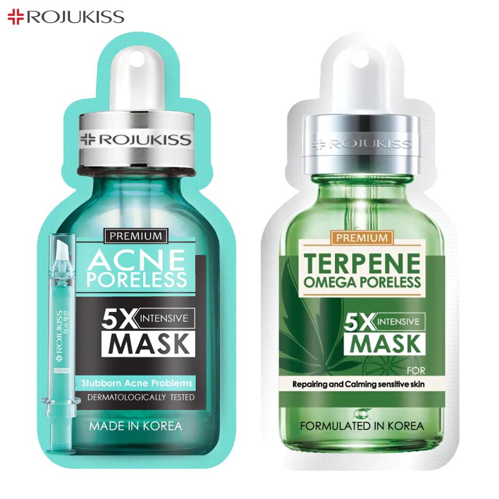 Rojukiss Акне/Укрепляющая/Красная сыворотка/Глута/HYA/Омега/Идеальная/Восстанавливающая/Белая/Цинковая интенсивная маска без пор 5X 25 мл - Thai Skincare