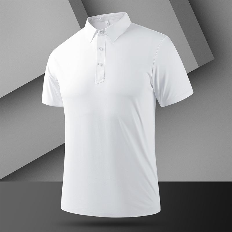 Men's Business Lapel POLO Shirt Men's Ice Silk Quick-drying Short-sleeved Men's Thin Breathable Casual Half-sleeve