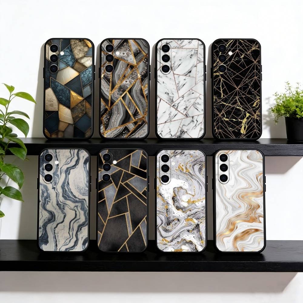 Модный геометрический мраморный чехол для телефона Samsung Galaxy A73, A72, A71, A70, A53, A52, A51, мягкий силиконовый черный чехол