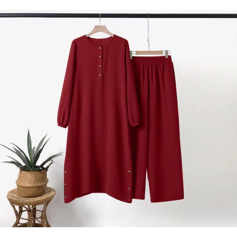 Женский костюм больших размеров с рукавами-фонариками, повседневный, модный