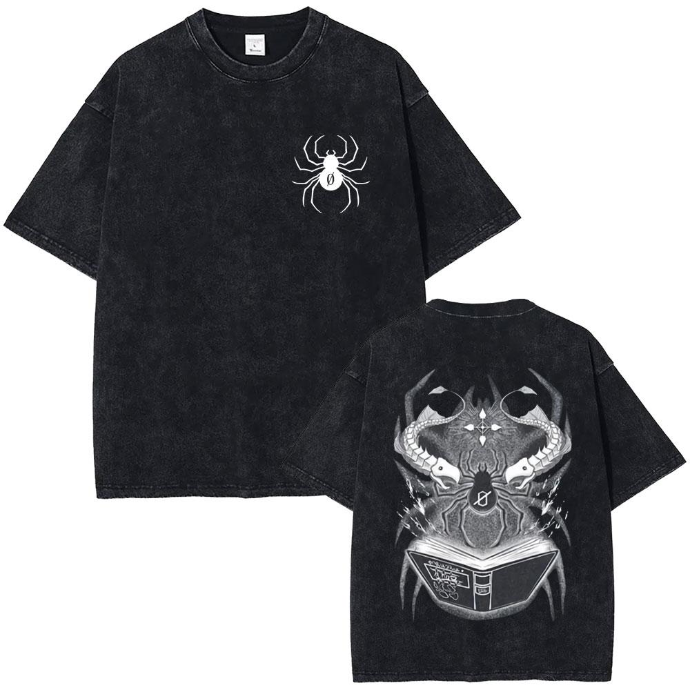 HUNTERHUNTER Anime Tshirt Chrollo Lucilfer Graphic T Shirt Mens Clothing Short Sleeve Oversized Tee Pure Cotton Washed Tshirt