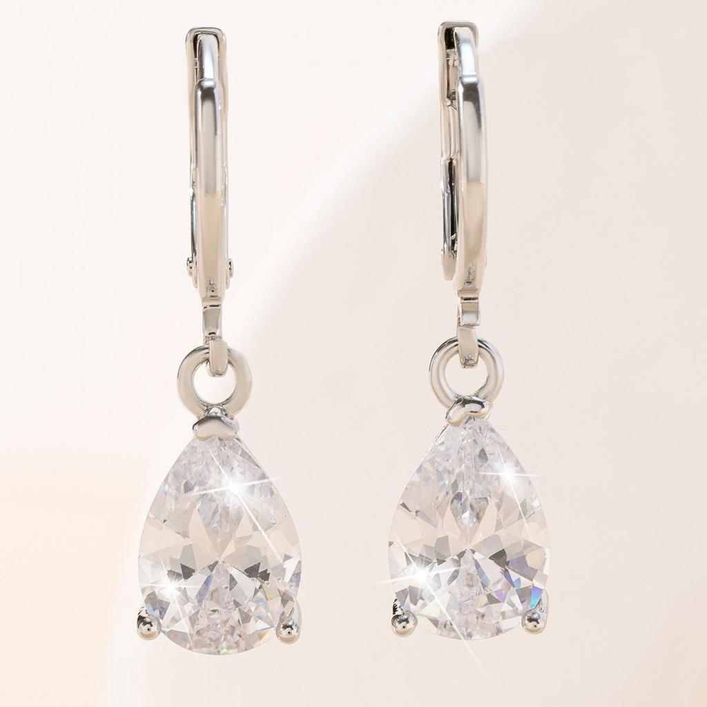 Umcho Романтические женские серьги из медного сплава с подвеской в форме капли воды и кубическим цирконом