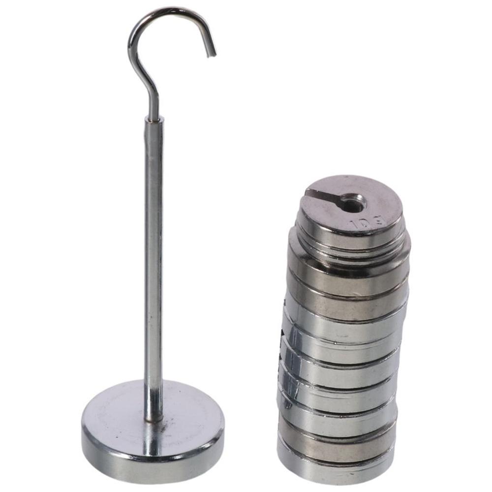 Premium Brass Slotted Weight Set Silver Lab Slotted Mass Set with Hanger & Case General Science