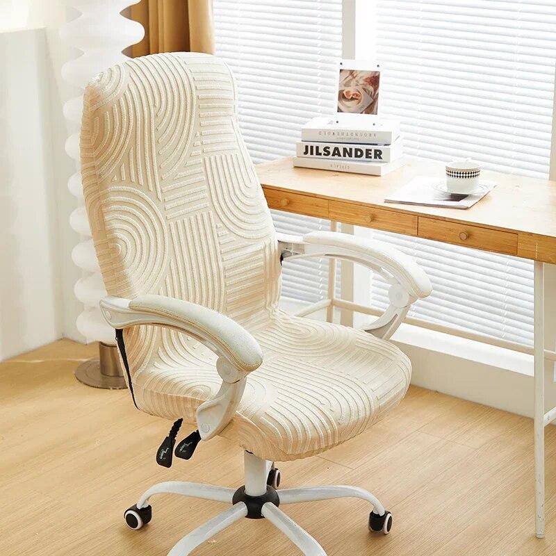 Jacquard Spandex Office Chair Cover Anti-dirty Computer Desk Armchair Slipcovers Dust-proof Rotating Gaming Chair Protector SML