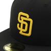 Кепка newera 59FIFTY 14561974 NER35C7098 MLB San Diego Padres SD черная черная 7 боковых накладок под козырьком ONSPOTZ изготовленная на заказ кепка Gokyu Fifty Newera Deep BB