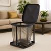 Foldable Garbage Bag Auxiliary Rack with Lid Trash Can Holder Retractable Rubbish Bin Stand  Home