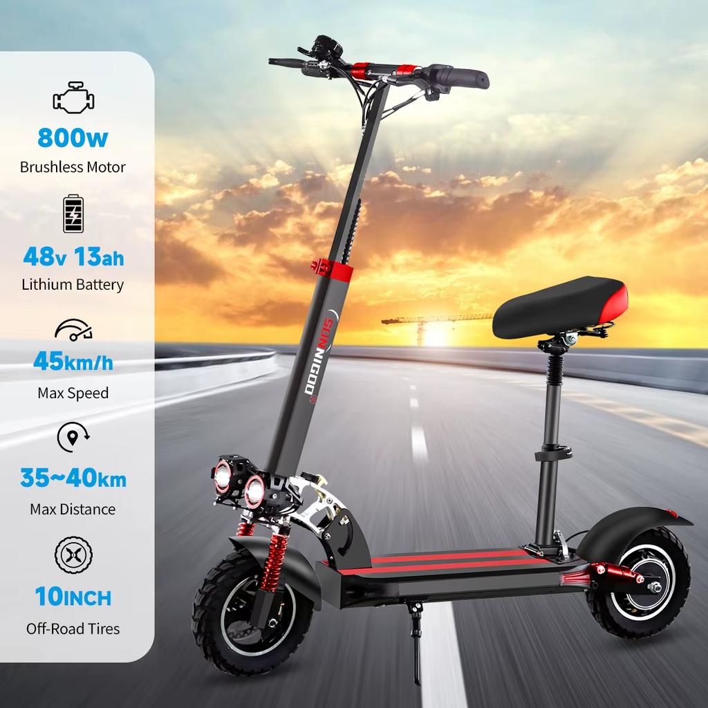 Adult EScooters 800W 48V13AH 40Km Range Fold Urban Sports Commuter Electric Scooter Adult Sports Tire 10 inch Off Road Tire