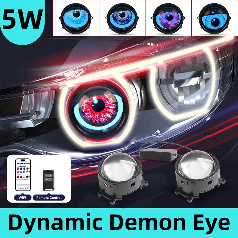 Комплект светодиодных фар Devil Eye LED Headlight 3 дюйма, автомобильные динамические фары 12 В с дистанционным управлением, 23 комплекта для модернизации фар в сборе