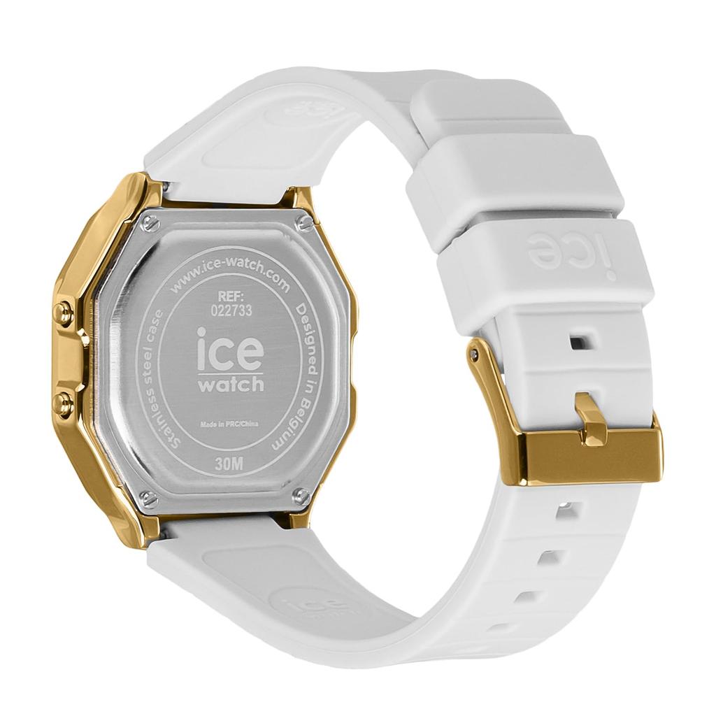 Authorized Distributor Ice Watch Watch 022733 ICE Digit Retro Metal Gold Mirror White Small 32mm Digital [Ice-watch] Men's Women's