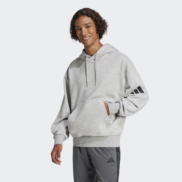 adidas Худи унисекс Essentials свободного кроя из французского терри, хлопковое худи, серое