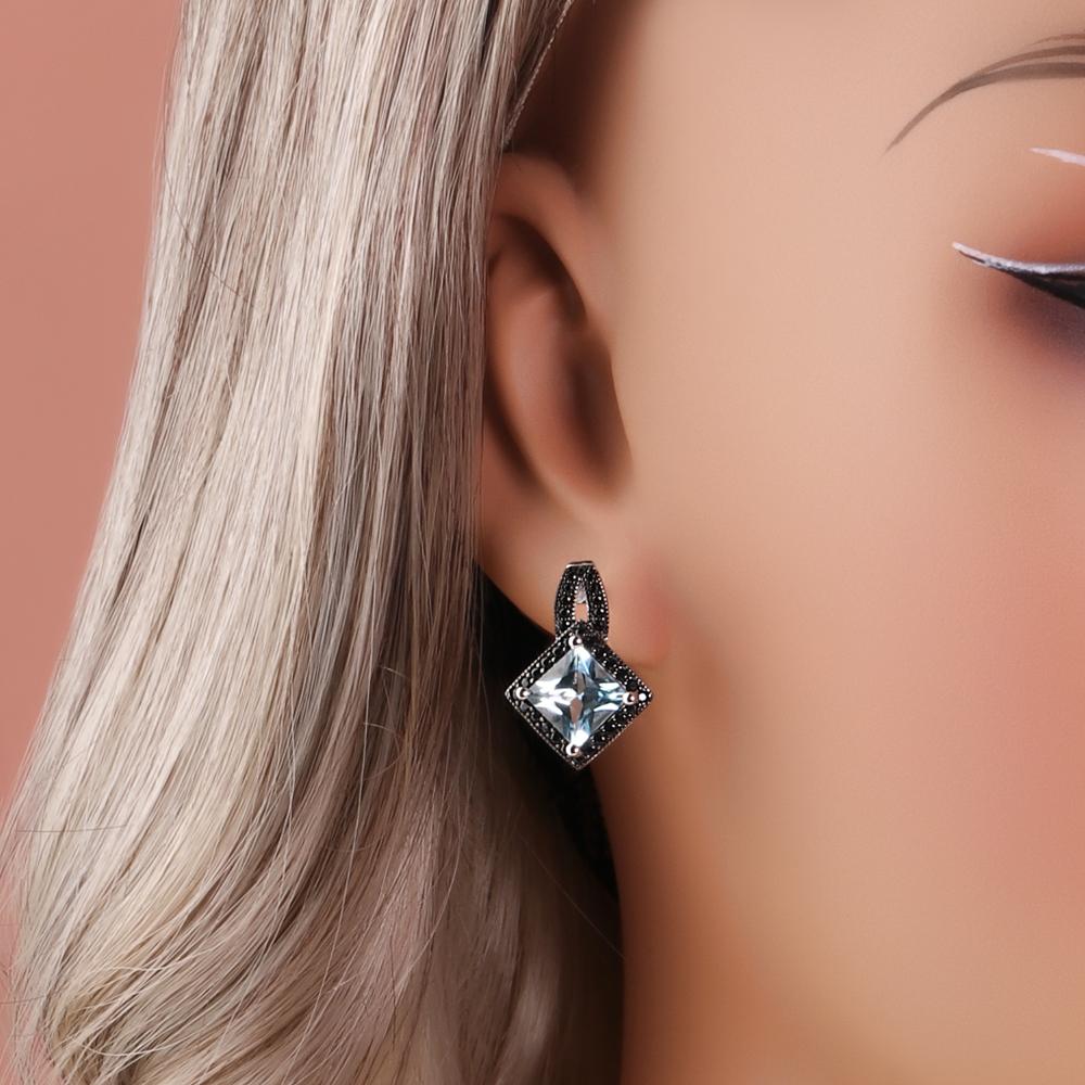 Комплект из серебра 925 пробы: кольцо, серьги, подвеска, ожерелье с натуральным небесно-голубым топазом, набор изящных ювелирных изделий для женщин для повседневной носки и вечеринок