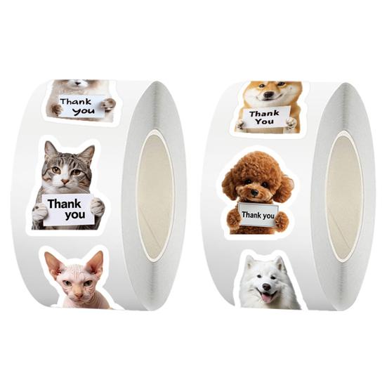 Милые наклейки с благодарностью для собак и кошек, забавные наклейки-граффити с щенками, водонепроницаемые ПВХ-наклейки для телефона, ноутбука, холодильника, конвертов