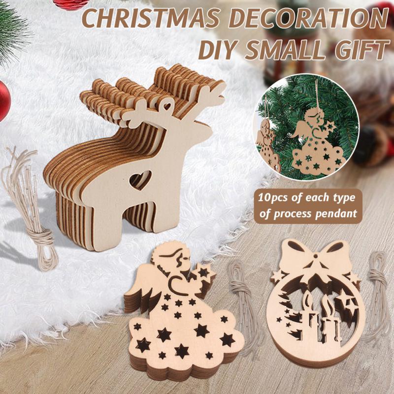 20/30PCS Blank Wood Discs Bulk With Holes For Crafts Centerpieces Unfinished Wooden Christmas Cutouts Ornaments To Paint