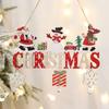 Christmas Decorations Wooden Hollow Out Christmas Tree Pendant Five-pointed Star Bell Snowman Drop Ornament Festival Home Decor