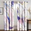 Modern Colorful Marble Abstract Art Crack Thin 2 Pieces Light Filtering Curtain for Living Room Bedroom Home Window Drape Decor