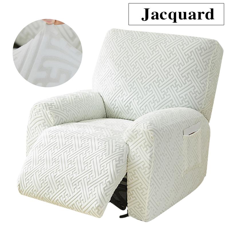 Thicken Recliner Sofa Cover Stretch Jacquard Single Armchair Sofa Relax Functional Sofa Slipcover Non-Slip 4 Pieces/set