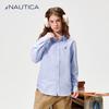 Nautica Детская унисекс синяя рубашка с длинным рукавом из 100% хлопка