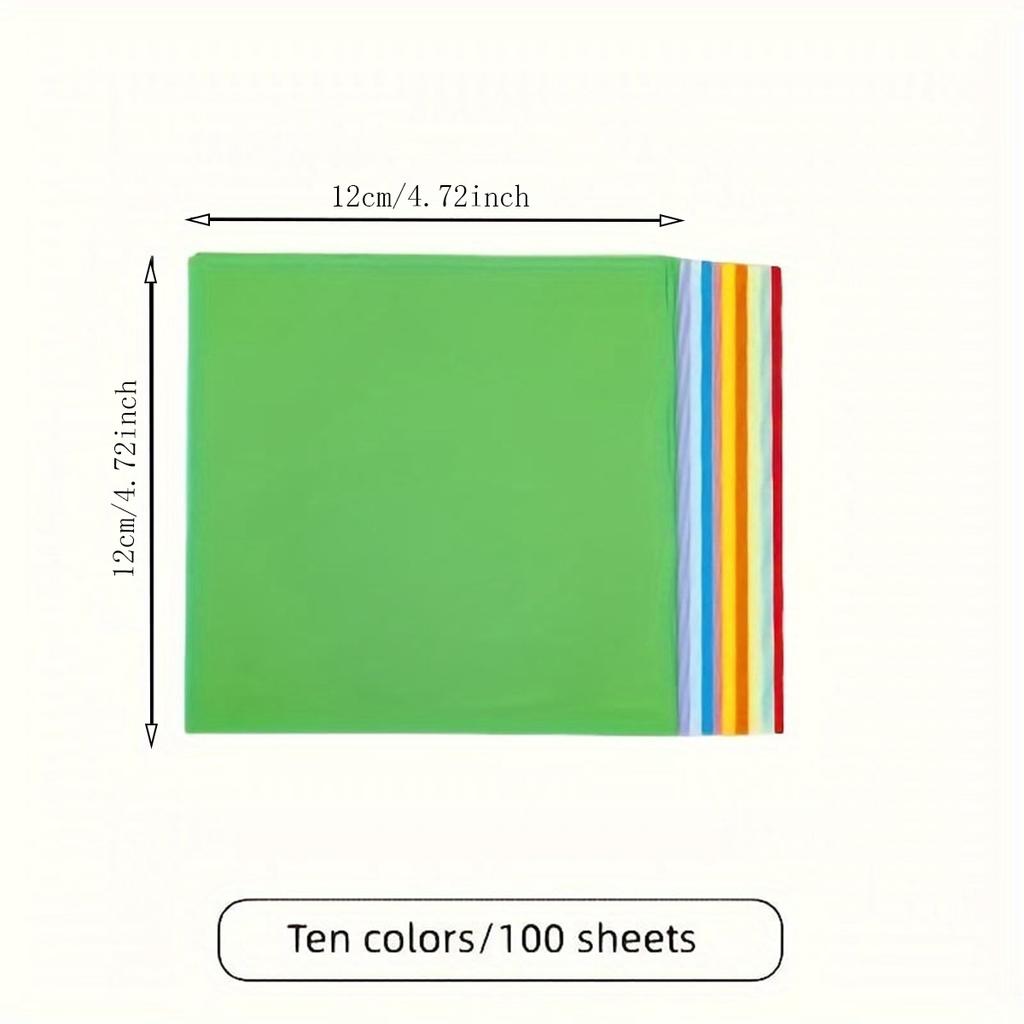 100 шт. квадратная бумага для оригами, двухсторонняя однотонная складная бумага, разноцветная детская ручная работа, сделай сам, скрапбукинг, ремесленный декор