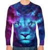Весна Осень Мужские Персонализированные 3D Цифровые Печатные Футболки Топы Модная Верхняя Одежда База Длинный Рукав Футболка
