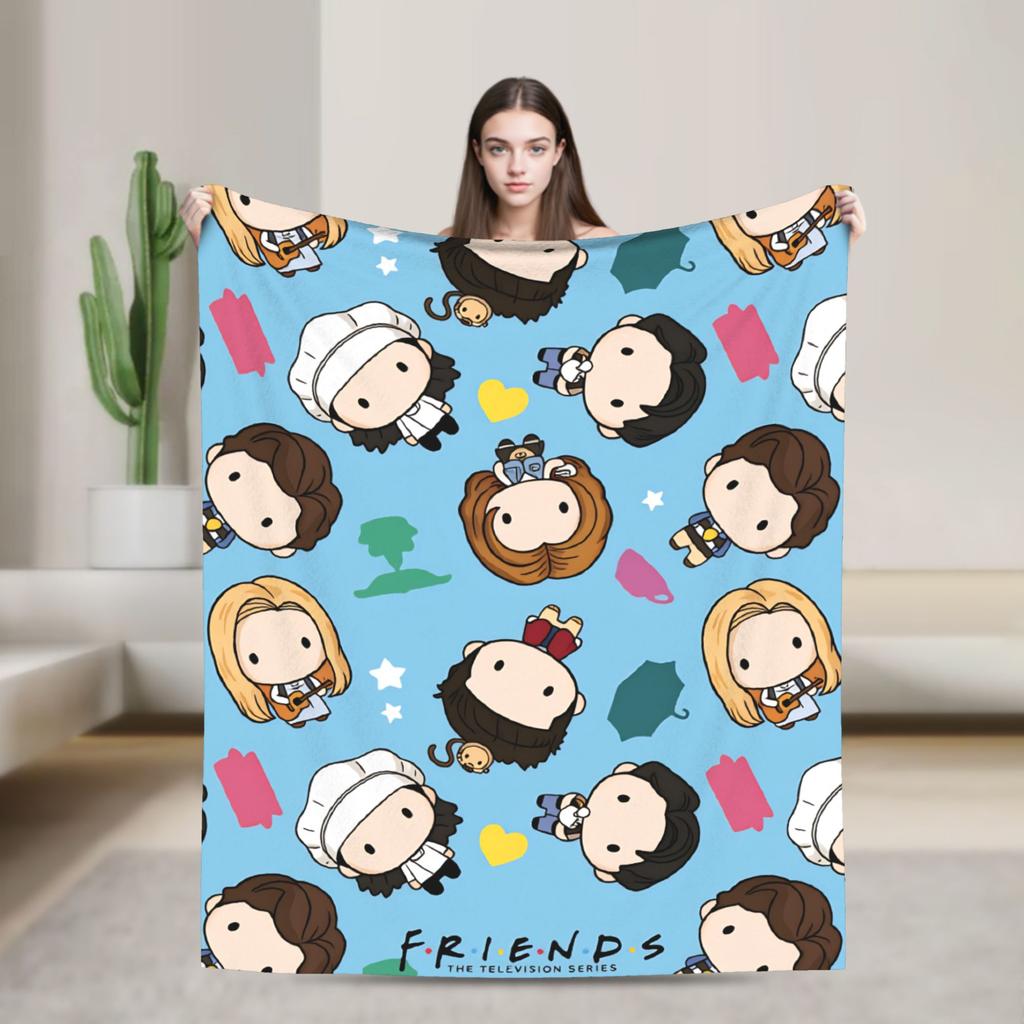 Friends Television Cartoon Blankets Warm Soft Plush Throw Blanket For Couch Bed Travel Office Flannel Bedspread Bed Cover