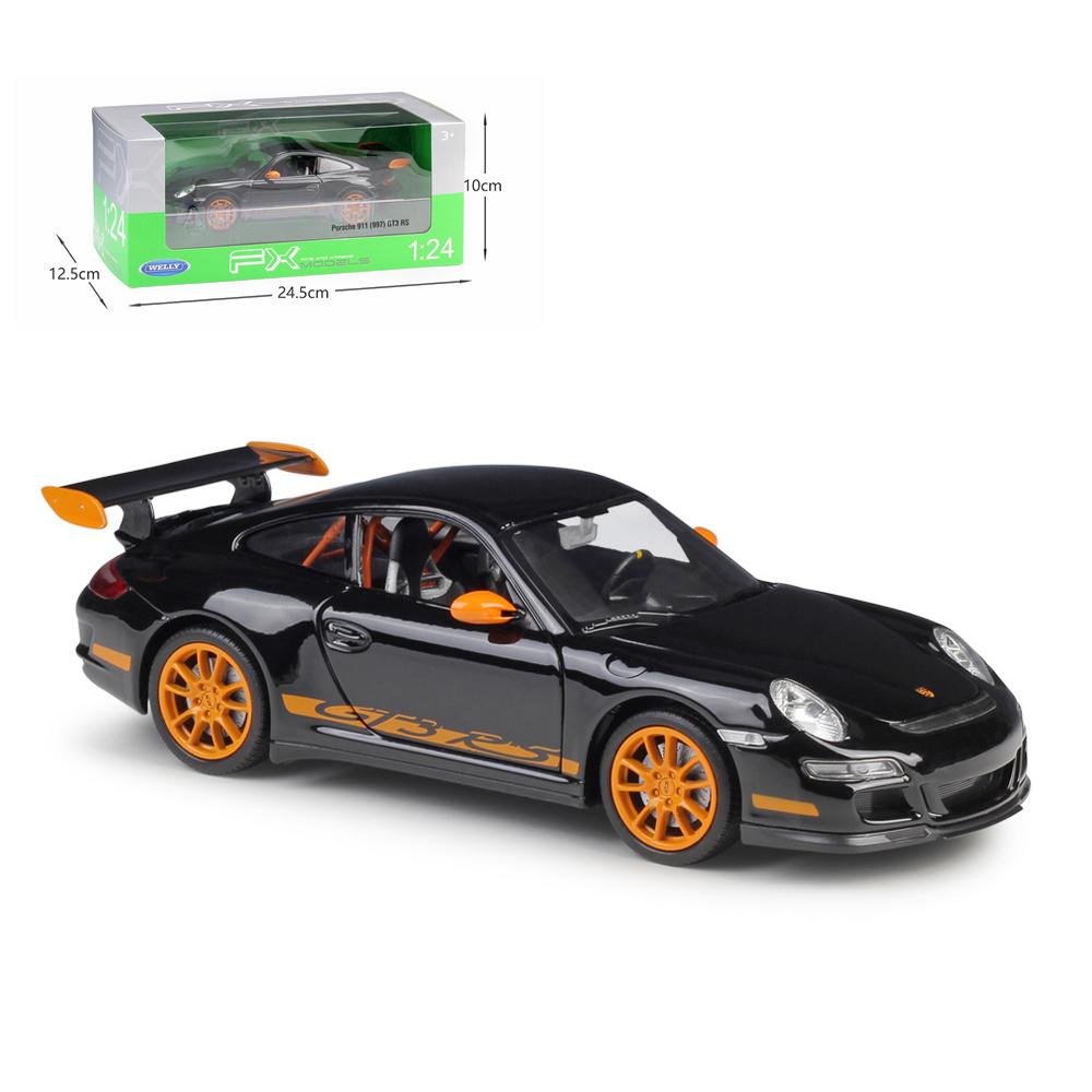1/24 WELLY Porsche 911 GT3 RS 997 суперкар сплав автомобиль симулятор модель литья под давлением игрушечный транспорт для мальчиков на день рождения собирать игрушки подарки