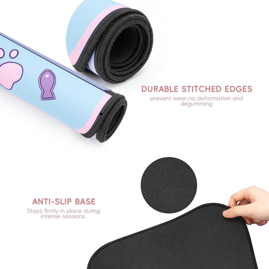 DATA FROG Большой коврик для мыши с милыми кошачьими ушками, компьютерная клавиатура, настольный коврик, большой геймерский коврик для мыши, розовый игровой коврик с героями мультфильмов для девочек, Kawaii, игровые аксессуары