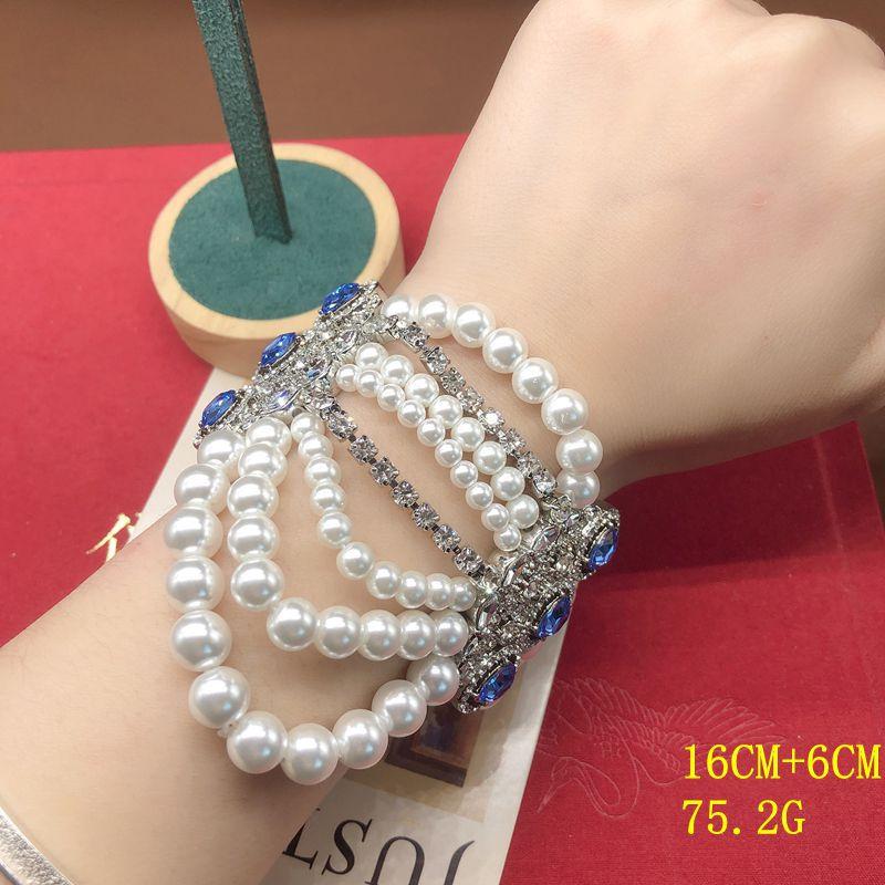 ZX Gemstone Necklace Earring Fine Jewelry Set Pearl Personality Design Multiple Layers Hand Bracelet Diamonds Versatile Fashion
