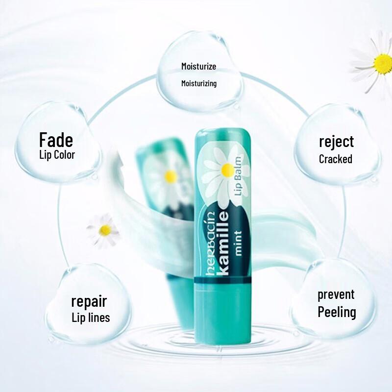 Herbacin Chamomile Hand Cream & Peppermint Lip Balm Set