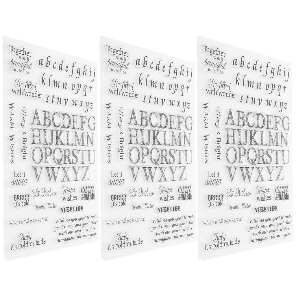 3 шт. прозрачные штампы с английским алфавитом для поделок для альбома-открытки