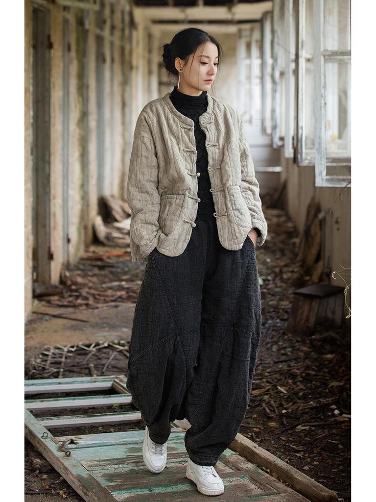 Женская зимняя стеганая куртка из хлопка рами с принтом тай-дай - Новый стиль