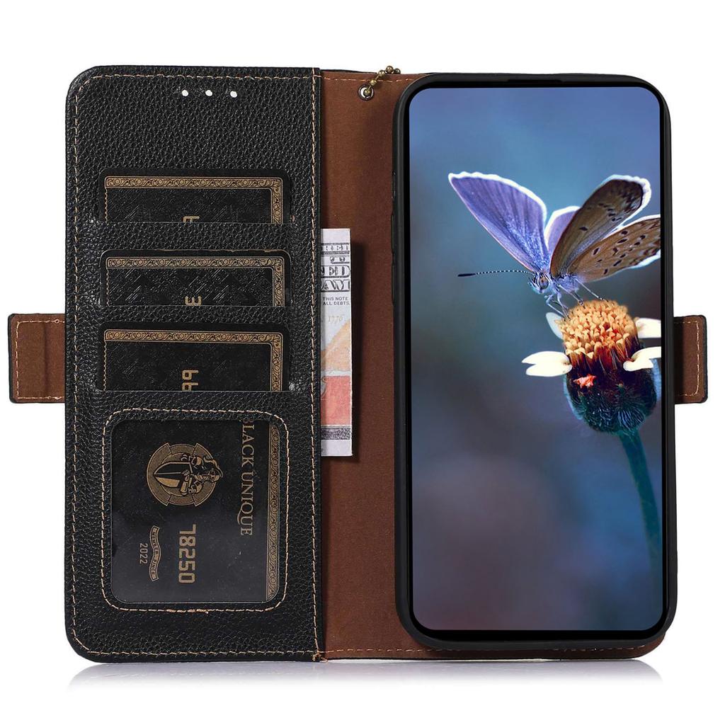 For Samsung Galaxy A05s 4G Case RFID Blocking Phone Wallet Case Genuine Cow Leather Cover