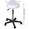 VidaXL White Office Stool Stool with Wheels Office Chair Home 240470