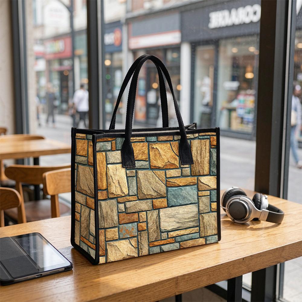 Retro Stone Pattern Shoulder Bag Fashion Casual Tote Purse