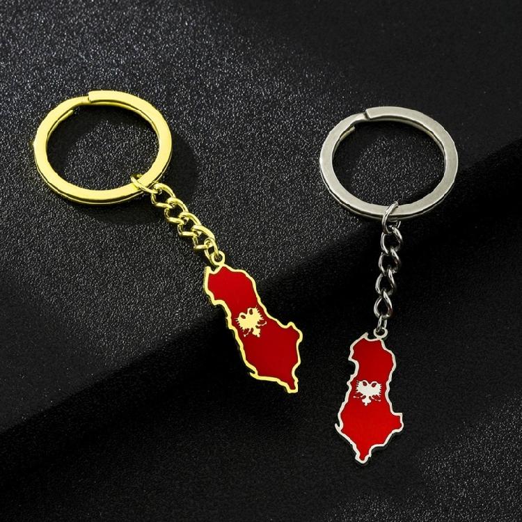 Универсальный Брелок Албания Орел Карта Флаг Брелок для Ключей Этнический Стиль Брелоки Декор