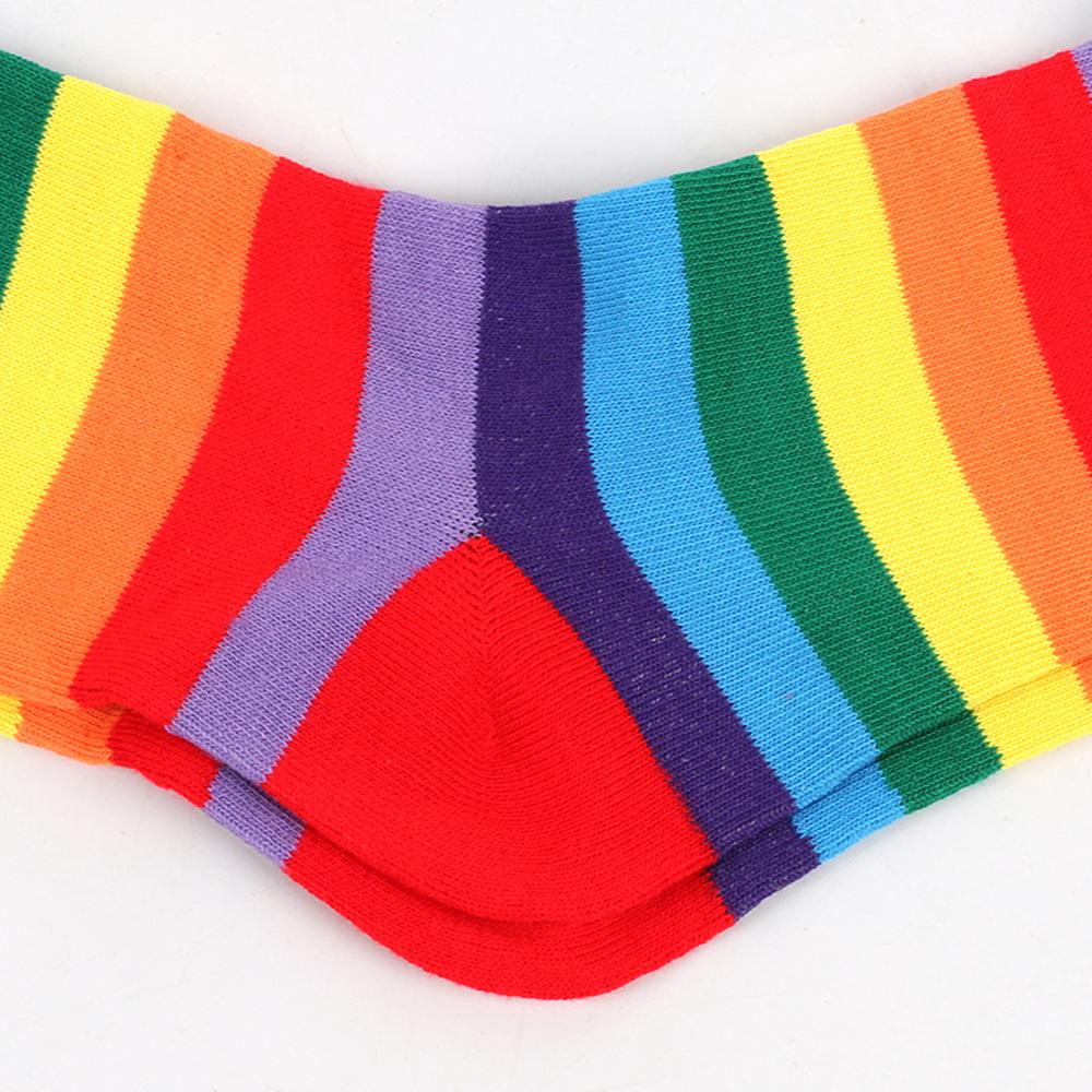 Осенне-зимние радужные чулки полосатые носки перчатки выше колена рукав школьная форма JK женская хеллоуин рождественский подарок