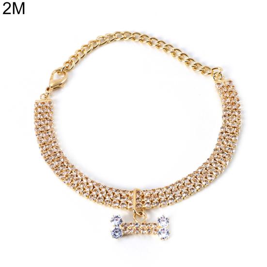 Pet Necklace Exquisite Pendant Fade-Resistant Zircon Shiny Cat Necklace Pet Jewelry Photography