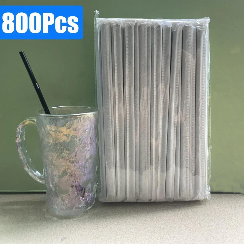 50-1500 шт. соломинки для питья черные пластиковые соломинки в индивидуальной упаковке rietjes гибкие аксессуары для бара и вечеринки на кухне оптом