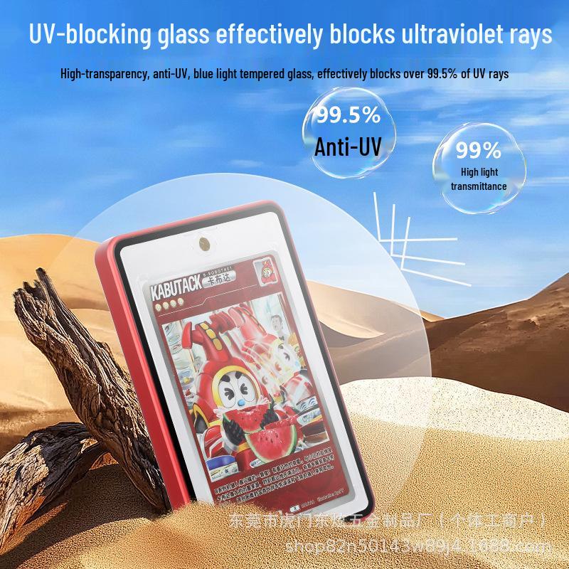 Двусторонний металлический защитный кейс для карт Pokemon с защитой от УФ-излучения