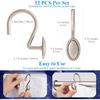 Brushed Nickel Shower Curtain Hooks, Decorative Shower Curtain Rings, Rust Resistant Metal Shower Hooks for Bathroom, Rust Proof Shower Hooks Hangers
