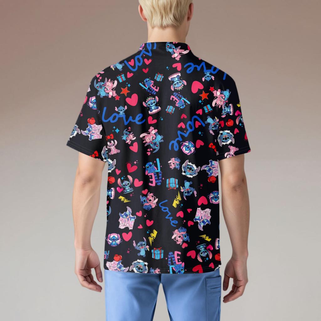 Мужской топ с коротким рукавом и V-образным вырезом с принтом нагрудного кармана